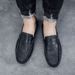 Men’s Shoes Spring New Style Leather Shoes For Men Soft Sole Toe Shoes Slip On Casual Men's Shoes Cross Border Men's Shoes Low Top Step On Men's Shoes_vogvips.com