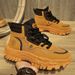 European Warm Series Men's 2025 Autumn New Trend Black Casual Safety Shoes Thick Sole Hiking Work High-top Martin Boots_vogvips.com