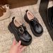 Leather Platform High-heeled Loafers Women's Velvet Small Leather Shoes_vogvips.com