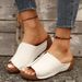 New Plus Size Women's Sandals With Comfortable Wedge Heel Thick Sole, Simple And Casual Outdoor Slippers_vogvips.com