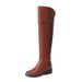 European American Style High-tube Women's Riding For Autumn And Winter, With Belt Buckle, Round Toe, Chunky Low Heel,_vogvips.com