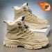 Winter Men's Shoes Fleece-Lined High-Top Martin Boots, British Retro Style, Height-Increasing, Thickened, Warm Cotton Sh_vogvips.com