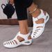  2025 New Women's Peep-Toe Ankle Strap Sandals Summer Block Heel Fashion Shoes 11 Colors Available _vogvips.com