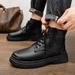 European Warm Series Autumn New Men's Martin British Style Yellow Leather Versatile Casual Trendy High-top Boots - Clearance_vogvips.com