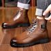 European Warm Series Men's Martin Autumn Winter Fleece Lined Warm Cotton Boots 2025 New High-top Middle-aged And Elderly Leather Shoes_vogvips.com