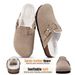 Crestar Suede Clogs For Women Men Winter Fur Lined Fuzzy Cork Footbed Mules Slip On Adjustable Buckle Potato Shoes Cotton Shoes_vogvips.com