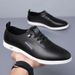 Suitable For All Seasons Summer New Men's Versatile Breathable Hollow White Sole Soft Surface Non-Slip Slip-On Driving Casual Leather Shoes_vogvips.com