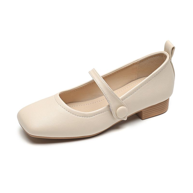Mary Jane Shoes Women's Skirt Retro Soft Leather Thick Heel Single Shoes Large Size Women's Shoes_vogvips.com