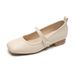 Mary Jane Shoes Women's Skirt Retro Soft Leather Thick Heel Single Shoes Large Size Women's Shoes_vogvips.com