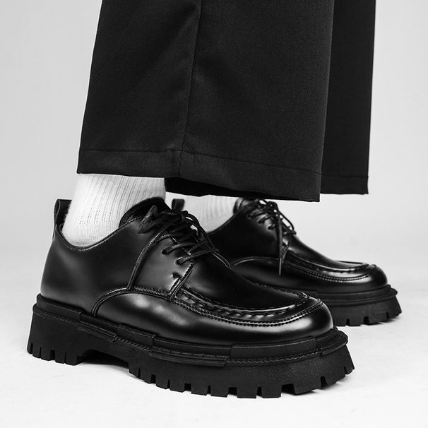 Breathable High-End Formal Niche Thick-Soled Height-Increasing Small Leather British Style Business Men's Martin Shoes_vogvips.com