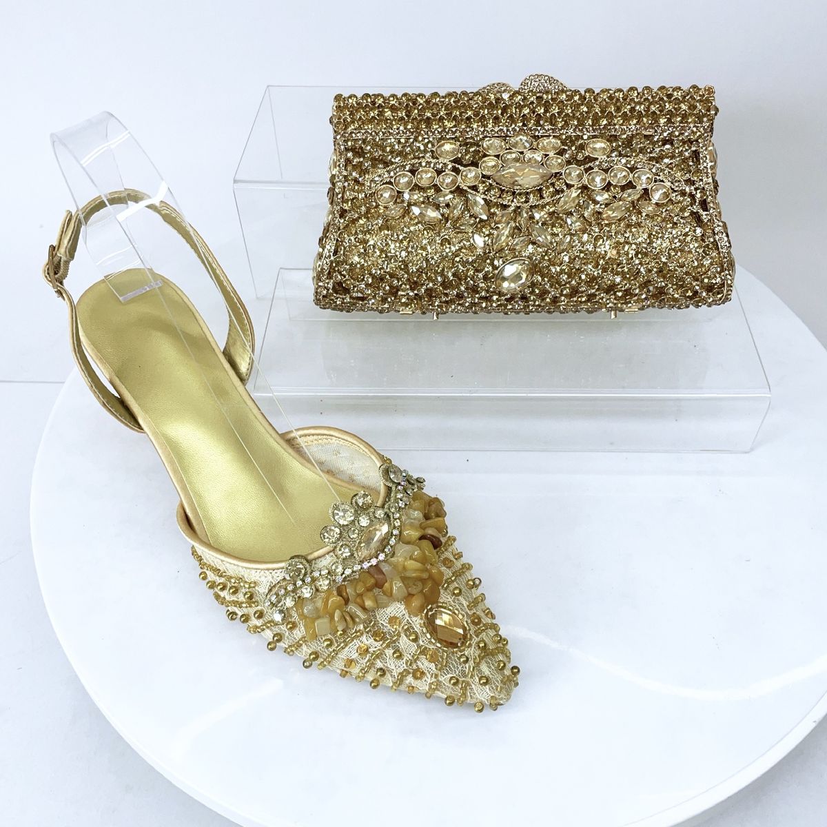 Women's Shoes Pointed Toe Closed Toe Crystal Sandals, New Style, Full Rhinestone Wedding Shoes, Rhinestone Single Shoes, High Heels_vogvips.com