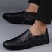 European Warm Series Slip-On Loafers Leather Shoes With Fleece Lining For Autumn And Winter Breathable Hollow Casual Men's Style_vogvips.com