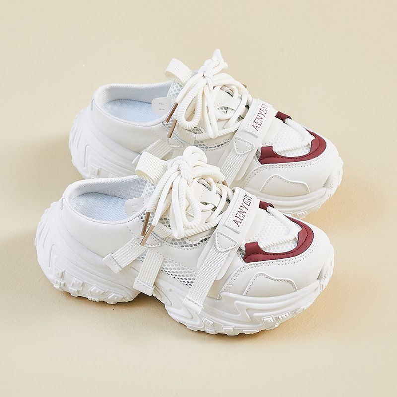 Half-trust Dad Shoes Female Student Casual Mesh Breathable Heightening Shoes_vogvips.com