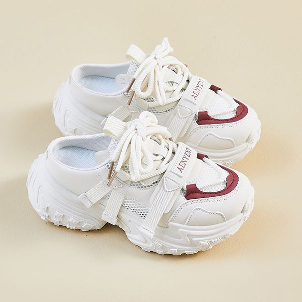 Half-trust Dad Shoes Female Student Casual Mesh Breathable Heightening Shoes_vogvips.com