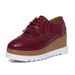 Women's Chunky Sole Platform Shoes With Fringe Detail, Round Toe Lace-Up Design For Casual Everyday Wear British Style Women's Leather Shoes_vogvips.com