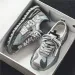Men's Running New Mesh Breathable Chunky Shoes Fashionable Comfortable Casual Style Sports Thick Sole Trendy Green Free_vogvips.com