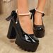 Large Size Platform High-heeled Single Shoes Women's 2026 New High-heeled Thick-heeled Shoes Fashion Pearl Chain Women's Shoes_vogvips.com
