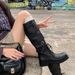26ss Lace-up New Metal Buckle British Style Amiu High Tube Riding Brown Long Boots For Women_vogvips.com