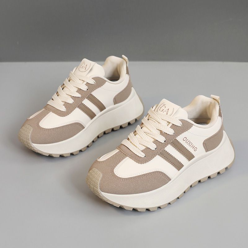 HY2515 New 2025 Spring And Autumn Women's Shoes, Thick-Soled Simple Low-Top Height-Increasing College Style Fashion_vogvips.com