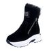 Winter New Round Head Plush Thermal Side Zipper Low Barrel Flat Bottom Casual Student Women's Snow Boots_vogvips.com