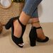 Chunky Heel Plus Size Sandals For Women Summer New European And American Fashion Back Zipper Cross-Border Open Toe High_vogvips.com