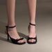 Butterfly Knot French Style Stunning Sandals With Thin Heels, High-End Roman Shoes, Ankle Strap Black High Heels For_vogvips.com