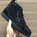 Trendy Autumn Winter Red Sole Shoes CL Men's High Top Rhinestone Studded Women's Genuine Leather Couple Sneakers Casual_vogvips.com