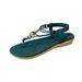 Women's Bohemian Beaded Heart Slide Sandals Slip On Open Toe Comfortable Flat Thong Sandals_vogvips.com