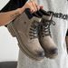 Martin Boots Couple Leather Shoes Platform Heightening Boots Retro Tooling Outdoor Mountaineering Boots_vogvips.com