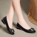 Soft Leather Shallow Mouth Single Shoes Women's Thick Heel Mother Work Leather Shoes Soft Sole Low Heel Single Shoes_vogvips.com