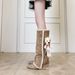 Women's Shoes Winter New Style Thigh High Boots With Detachable Bear Design, Wedge Heel, Pointed Toe, Over The Knee, Lambswool Wool._vogvips.com