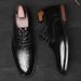 Men's Casual Shoes, Formal Suit, Leather Shoes, Work Occupation, European And American Style Embossed Weaving Pattern Increase Trendy Men's Shoes_vogvips.com