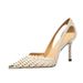 Women's Summer Stiletto Heels French Pointed Toe Hollowed out Breathable Low Cut Closed Toe Skirt Shoes_vogvips.com