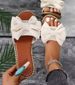 New Flat Bottom Rhinestone Bow Flip-flops Women Wear Solid Color Lightweight Cloth Slippers_vogvips.com