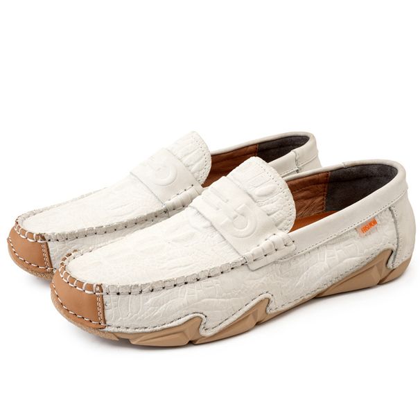 Men's Casual Leather Shoes Hand-sewn A Slip-on Driving Bean Shoes_vogvips.com