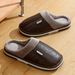Men's Big Size Winter Slippers Indoor PU Leather Home Waterproof Fluffy Casual Slides Men Bedroom Comfy Shoes Houseshoes_vogvips.com