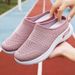 Women's Shoes Casual Shoes Light Mouth Half Slippers Mesh Breathable Fly Woven Shoes Soft Sole Mother Shoes One Pedal Lazy Shoes_vogvips.com