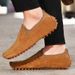Solid Color Simple Bean Shoes Trend Foot Set Men's Shoes Fashion Large Size Casual Shoes_vogvips.com