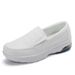 New Solid Color Round Head Low Top Leisure Small White Shoes Nurse Shoes Cushioned Leisure Loafers_vogvips.com