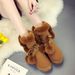 Snow With Fleece Lining 2025 Winter New Style Furry Ball Mid-Calf Lace-Up Student Women's Boots_vogvips.com