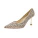 Wedding Shoes Brides 2023 Winter Model Silver Main Wedding Dress Crystal High Women With Thin Heels Suitable For_vogvips.com