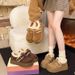 Sponge Cake Thick Sole Height Increasing All Inclusive Hairy Boken Shoes For Women In Winter With Plush Snow Boots_vogvips.com