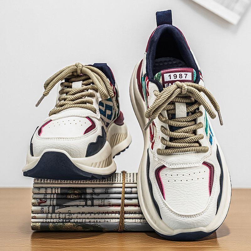 European Style Forrest Gump Shoes, Spring Breathable Youth Retro Casual Running Sports Dad Sneakers, Trendy Men's Shoes_vogvips.com