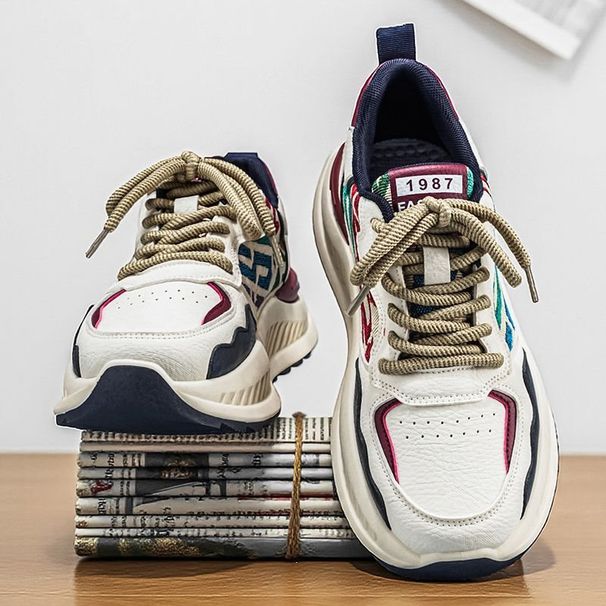 European Style Forrest Gump Shoes, Spring Breathable Youth Retro Casual Running Sports Dad Sneakers, Trendy Men's Shoes_vogvips.com