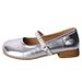 French Rhinestone Silver Mary Jane Single Shoes Women's Autumn Small Leather Shoes With Skirt Thick Heel Evening Shoes_vogvips.com