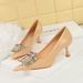 1961-K72 European American Style Fashionable Luxury Party Women's Shoes With Thin Mid-heel, Shallow Mouth, Pointed Toe,_vogvips.com