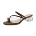 Summer French Rhinestone Flower Clip-toe Chunky Heel Sandals Women's Outdoor Square Toe Transparent High Heel Sandals_vogvips.com