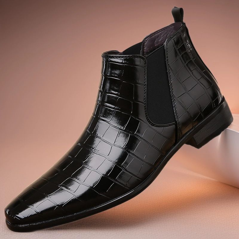 Men's Chelsea Boots Square Head Shoes Men's Shoes Cowboy Boots Vintage Martin Boots Men's_vogvips.com