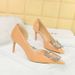 638-AK63 Banquet High Heels Lacquer Leather Shallow Mouth Pointed Side Hollow Square Metal Water Diamond Buckle Single_vogvips.com