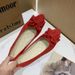 2026 New Shoes: Solid Color Floral Multi-Color Pointed Toe Flat Large Fabric Shoes, Suede Women's Flats, Size 43, With_vogvips.com